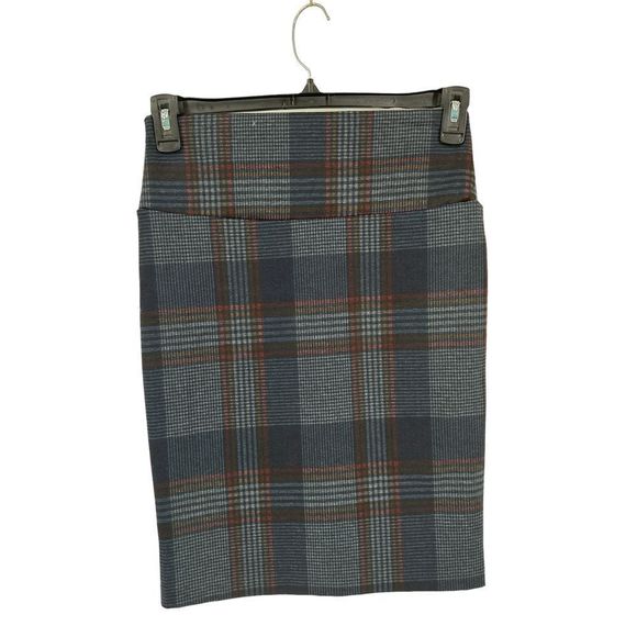 NWOT Ashley  Blue Plaid Pencil‎ Skirt Petite Small - Picture 2 of 5